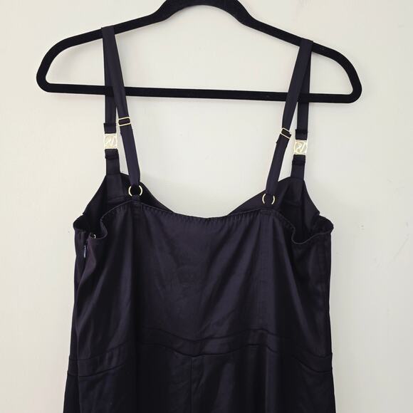 Victoria's Secret Bustier Black Satin Sexy Jumpsuit Women's Size XL - Picture 6 of 10